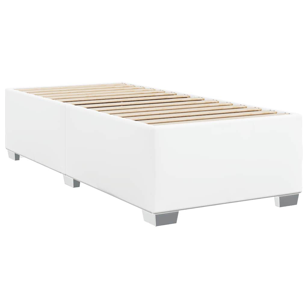 vidaXL Box Spring Bed with Mattress White Twin XL Faux Leather