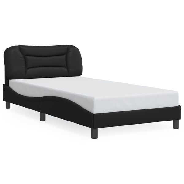 vidaXL Bed Frame without Mattress "Hvar" Black 100x203 cm Faux Leather