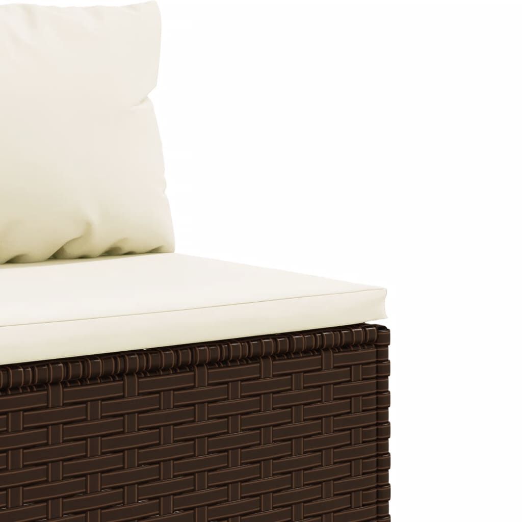 vidaXL 10 Piece Garden Sofa Set with Cushions Brown Poly Rattan