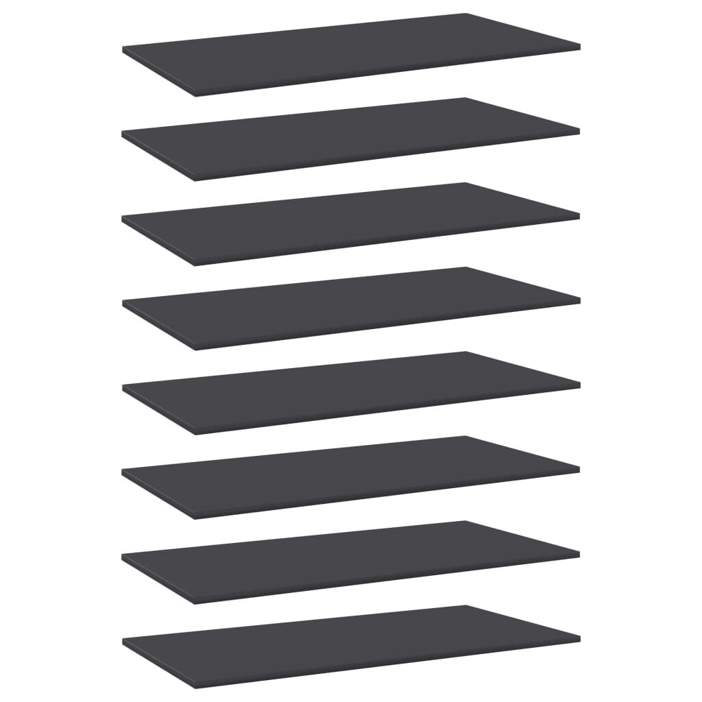 vidaXL Bookshelf Boards 8 pcs Grey 80x30x1.5 cm Engineered Wood
