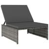 vidaXL Reclining Garden Chairs 2 pcs with Table Grey Poly Rattan