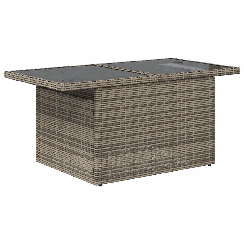 vidaXL 10 Piece Garden Sofa Set with Cushions Grey Poly Rattan