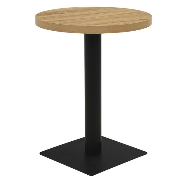 vidaXL Bistro Table Oak Colour 60 cm MDF and Steel