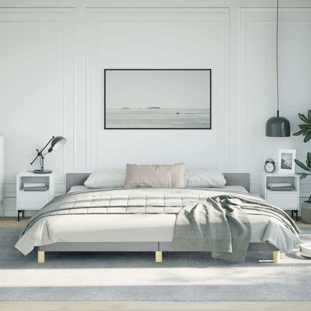 vidaXL Bed Frame without Mattress Light Grey California King Fabric