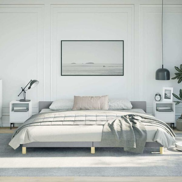 vidaXL Bed Frame without Mattress Light Grey California King Fabric