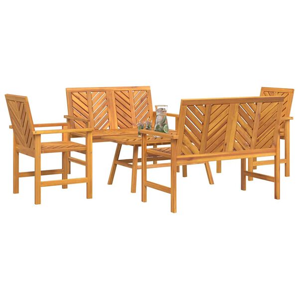 vidaXL Garden Lounge Set 5 pcs Brown Solid Acacia Wood