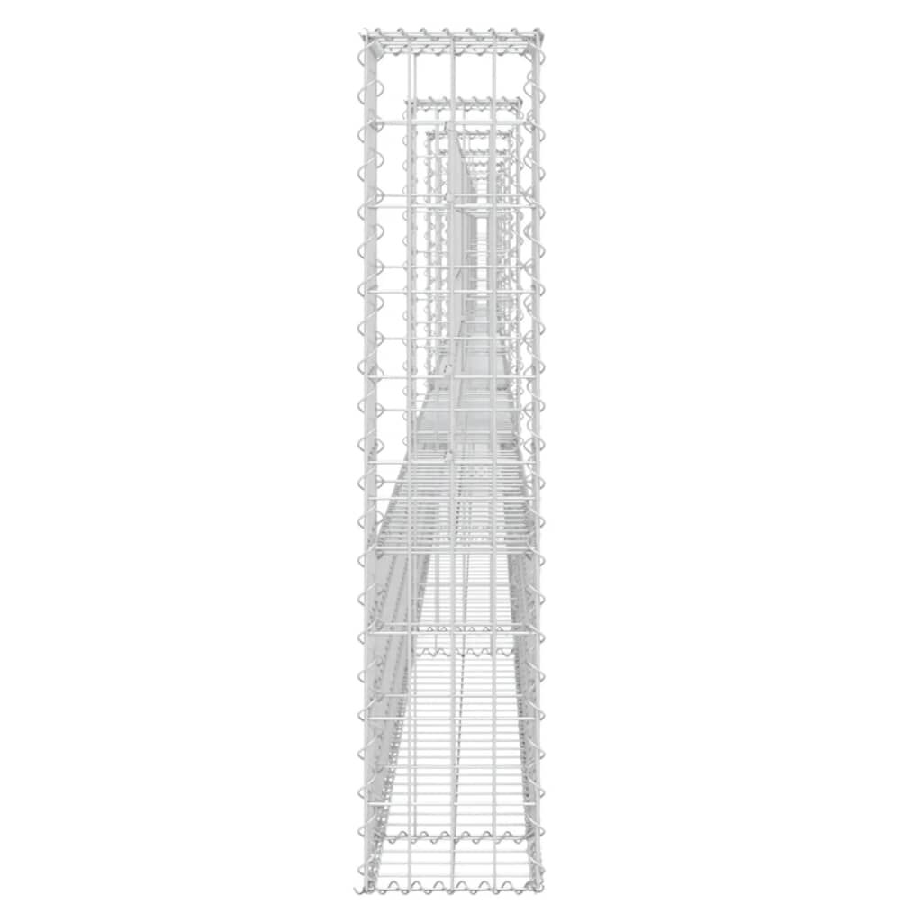 vidaXL U-shape Gabion Basket with 6 Posts Iron 620x20x100 cm