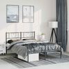 vidaXL Metal Bed Frame without Mattress with Footboard Black 150x200cm
