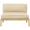 vidaXL Sofa Set with Cushion Beige 120 x 92 x 69 cm Solid Acacia Wood