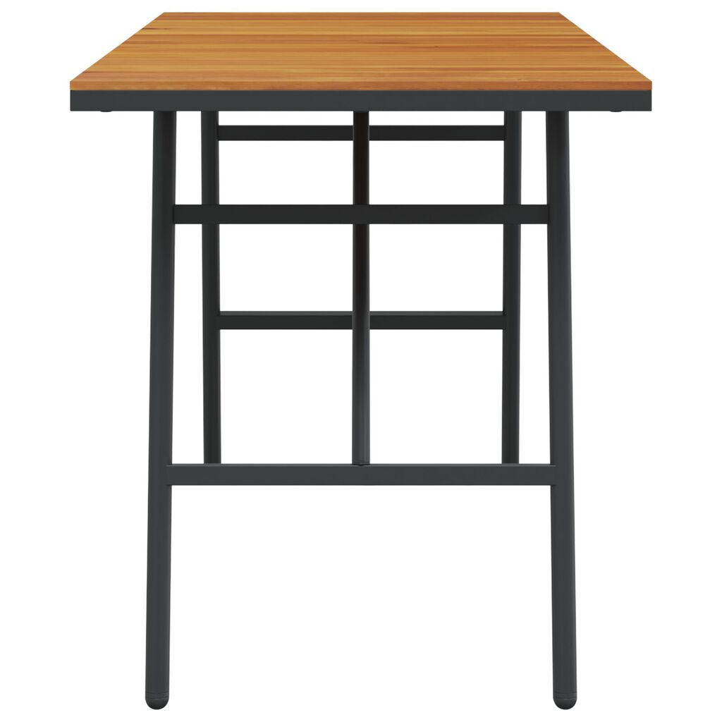vidaXL Dining Table - Black, 110x55x62 cm, Made from Solid Acacia Wood