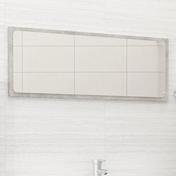 vidaXL Bathroom Mirror Concrete Grey 90x1.5x37 cm Engineered Wood