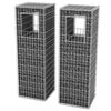 vidaXL Gabion Basket Posts/Planters 2 pcs Steel 50x50x160 cm