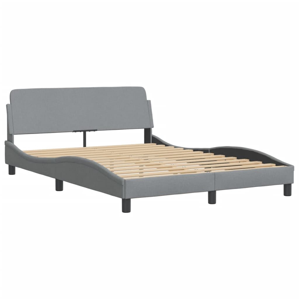 vidaXL Bed Frame without Mattress Light Grey 137x187 cm Double Fabric