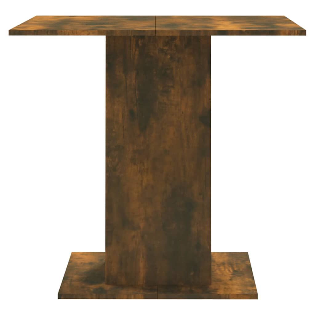 vidaXL Dining Table Smoked Oak 80x80x75 cm Engineered Wood