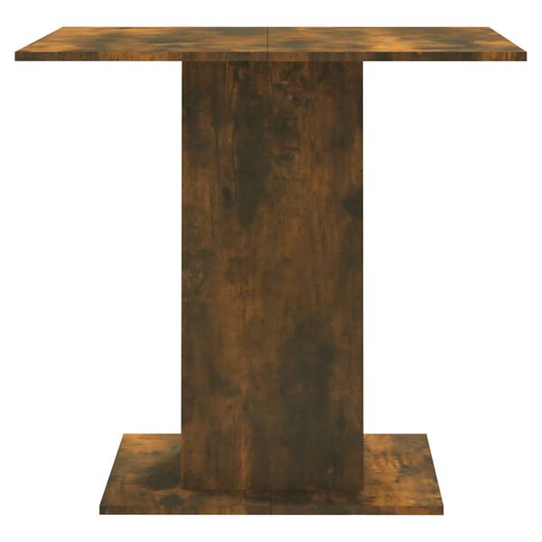vidaXL Dining Table Smoked Oak 80x80x75 cm Engineered Wood