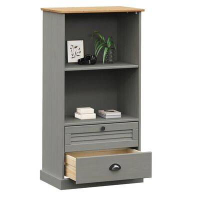 vidaXL Bookcase VIGO Grey 60x35x114.5 cm Solid Wood Pine