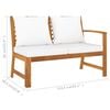 vidaXL 5 Piece Garden Lounge Set with Cushion Cream Solid Acacia Wood