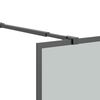 vidaXL Walk-in Shower Wall with Shelf Black 80x195cm ESG Glass&Aluminium