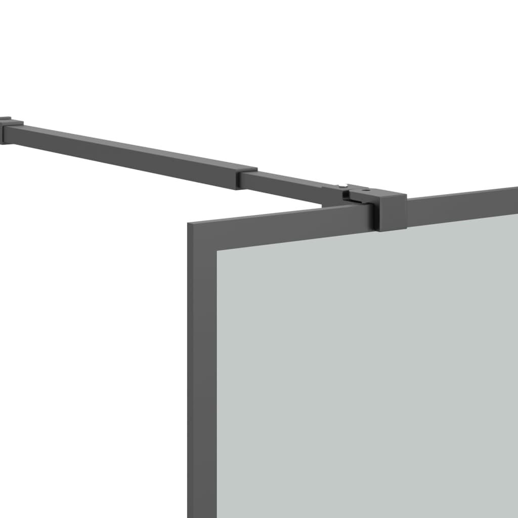 vidaXL Walk-in Shower Wall with Shelf Black 80x195cm ESG Glass&Aluminium