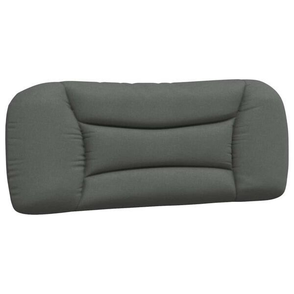 vidaXL Bed Frame with LED without Mattress "Hvar" Dark Grey 100x190 cm Fabric