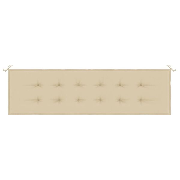 vidaXL Garden Bench Cushion Beige 180x50x3 cm Oxford Fabric