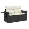 vidaXL 11 Piece Garden Sofa Set with Cushions Black Poly Rattan