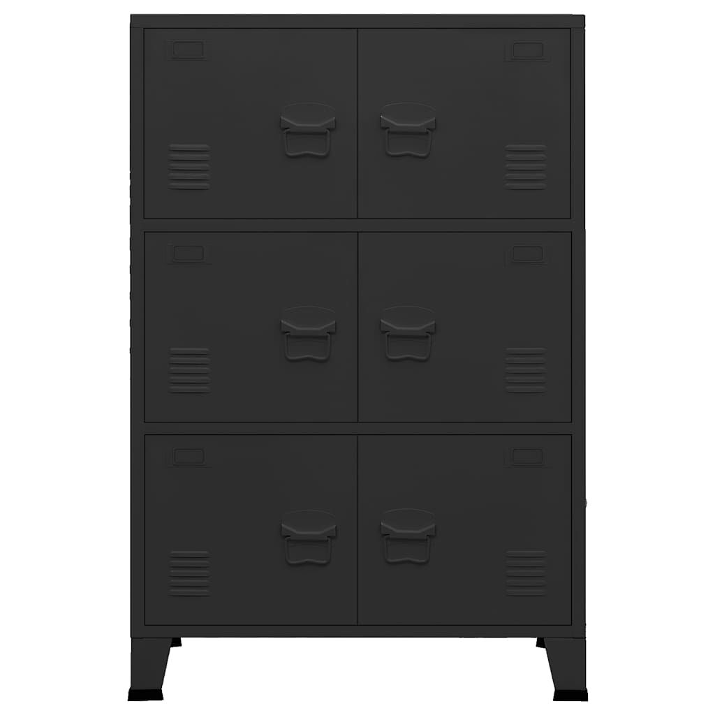 vidaXL Industrial Storage Chest Black 75x40x115 cm Metal