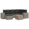 vidaXL 7 Piece Garden Sofa Set with Cushions Grey Poly Rattan