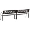 vidaXL Twin Garden Bench Black 237 cm Steel