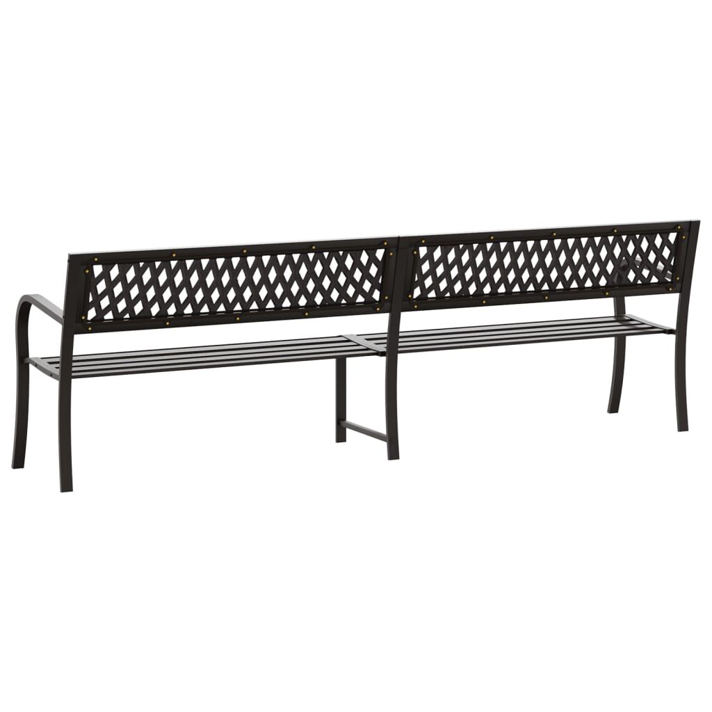 vidaXL Twin Garden Bench Black 237 cm Steel