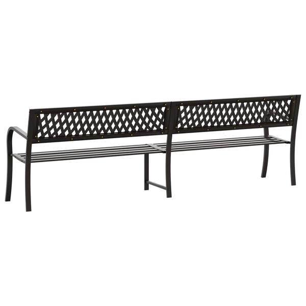 vidaXL Twin Garden Bench Black 237 cm Steel