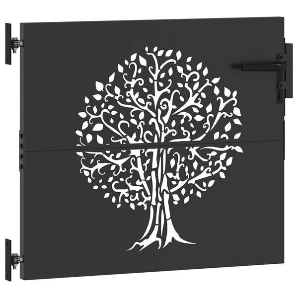 vidaXL Garden Gate 85x100 cm Corten Steel Tree Design