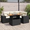 vidaXL 5 Piece Garden Sofa Set with Cushions Black Poly Rattan