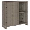 vidaXL Storage Cabinet with Storage Grey 100 x 36 x 102 cm Rattan
