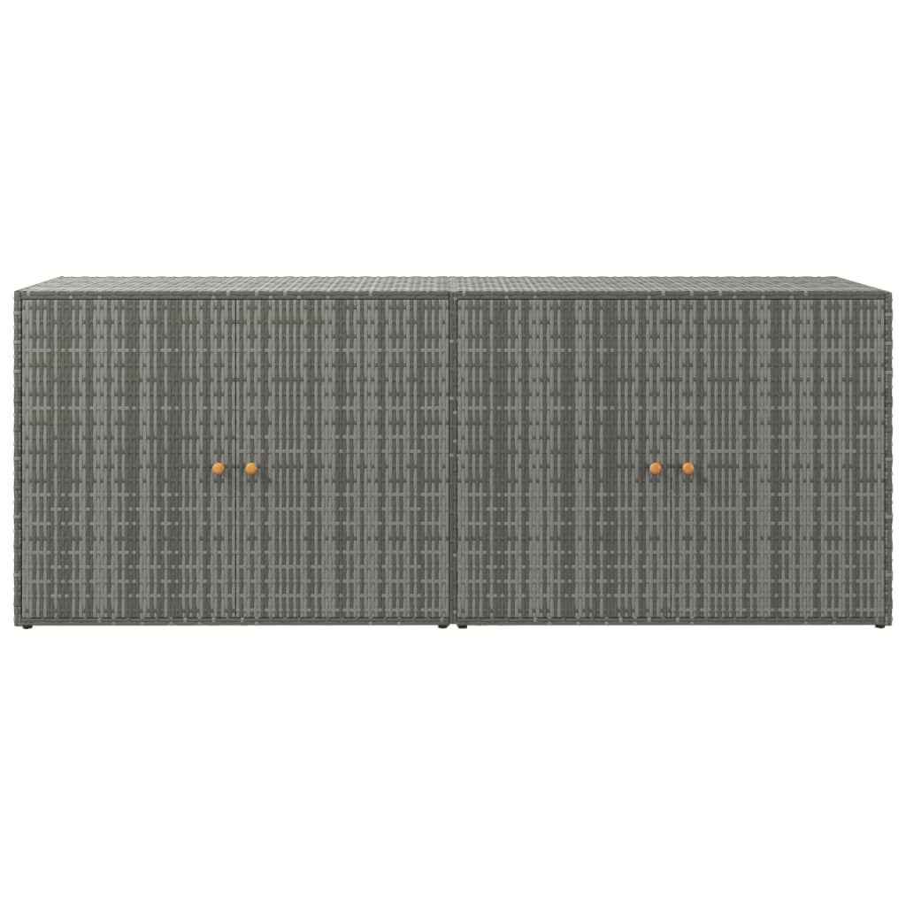 vidaXL Garden Storage Cabinet Grey 198x55.5x80 cm Poly Rattan