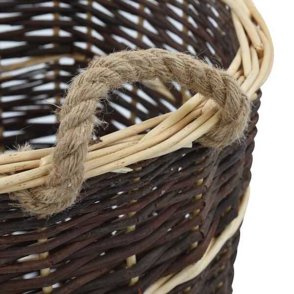 vidaXL Firewood Backpack with Carrying Belts 44.5x37x50 cm Natural Willow