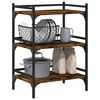 vidaXL Kitchen Trolley Smoked Oak 50x35x75.5 cm Engineered Wood