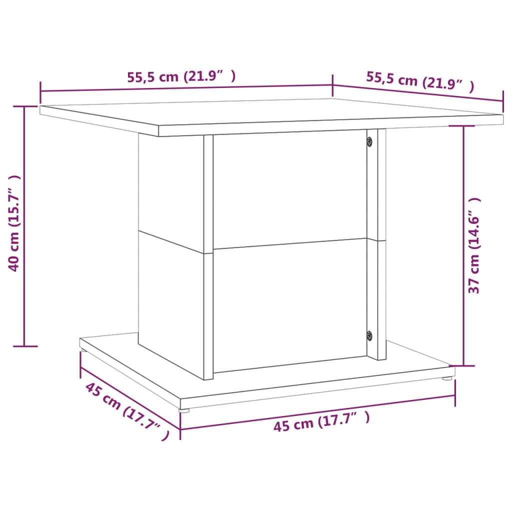 vidaXL Coffee Table Brown Oak 55.5x55.5x40 cm Engineered Wood