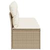 vidaXL Garden Sofa with Cushions 4-Seater Beige Poly Rattan