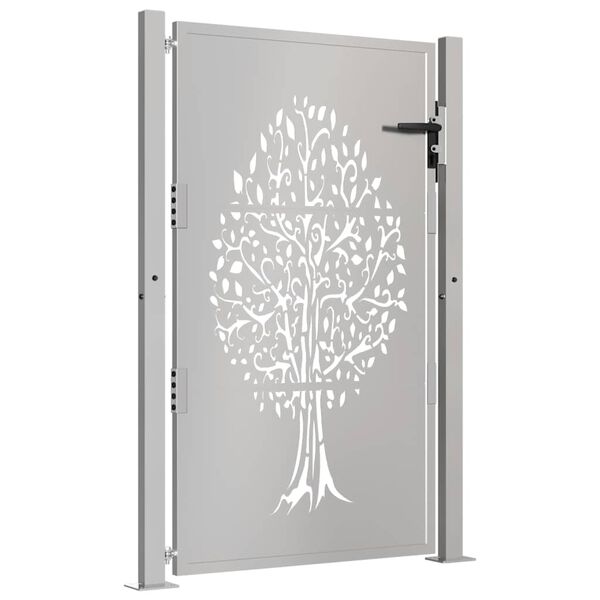 vidaXL Garden Gate 105x130 cm Corten Steel Tree Design