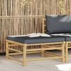 vidaXL Garden Footrest with Dark Grey Cushion Bamboo