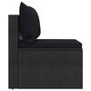 vidaXL Garden Middle Sofas with Cushions 2 pcs Black Poly Rattan