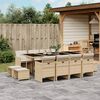 vidaXL 13 Piece Garden Dining Set with Cushions Beige Poly Rattan