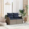vidaXL Garden Sofa with Cushion 121 x 62 x 69 cm Poly Rattan