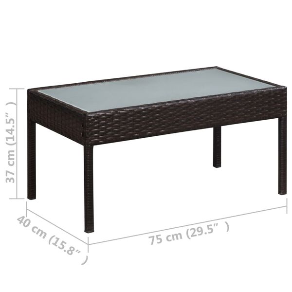 vidaXL 5 Piece Garden Lounge Set with Cushions Poly Rattan Brown