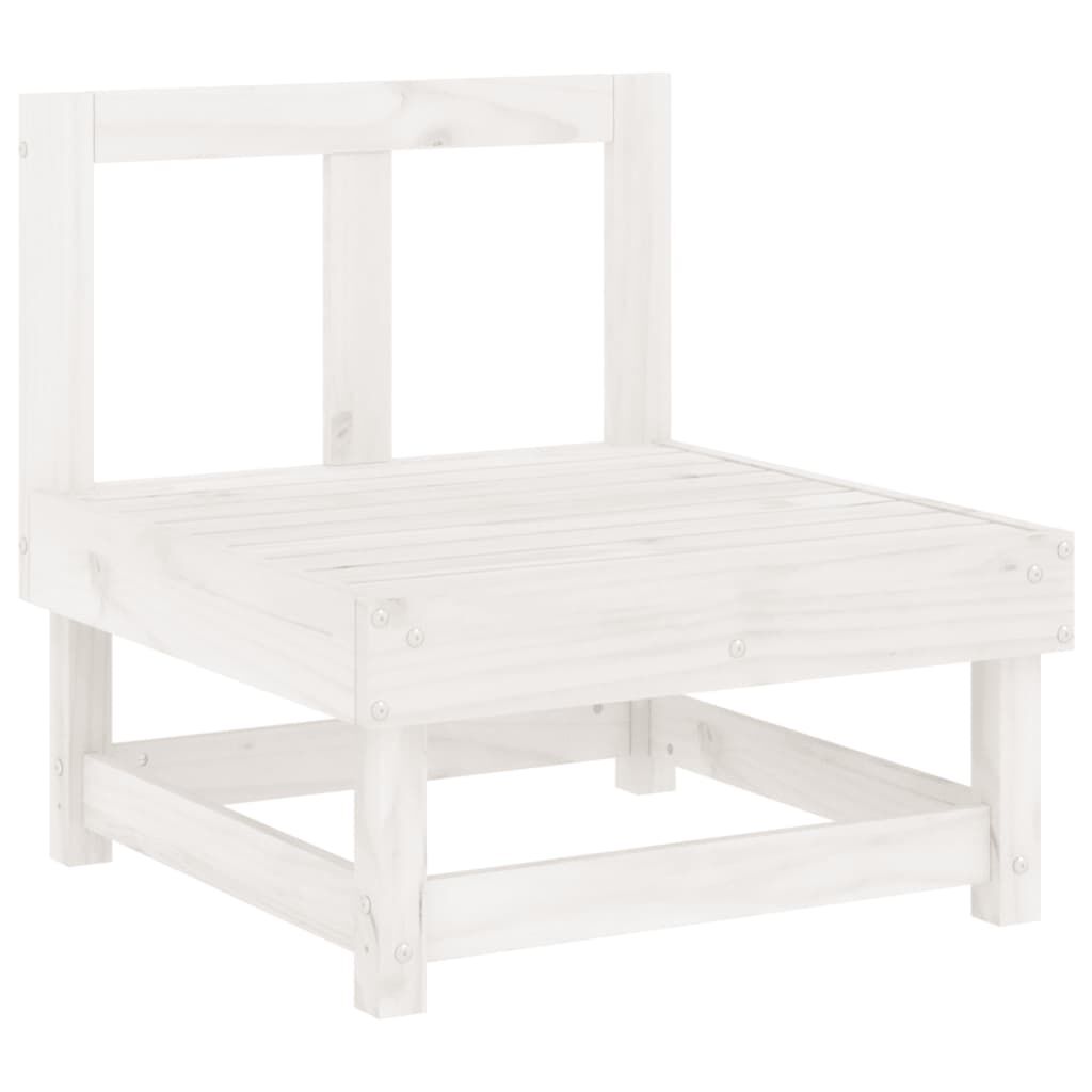 vidaXL 5 Piece Garden Lounge Set White Solid Wood Pine