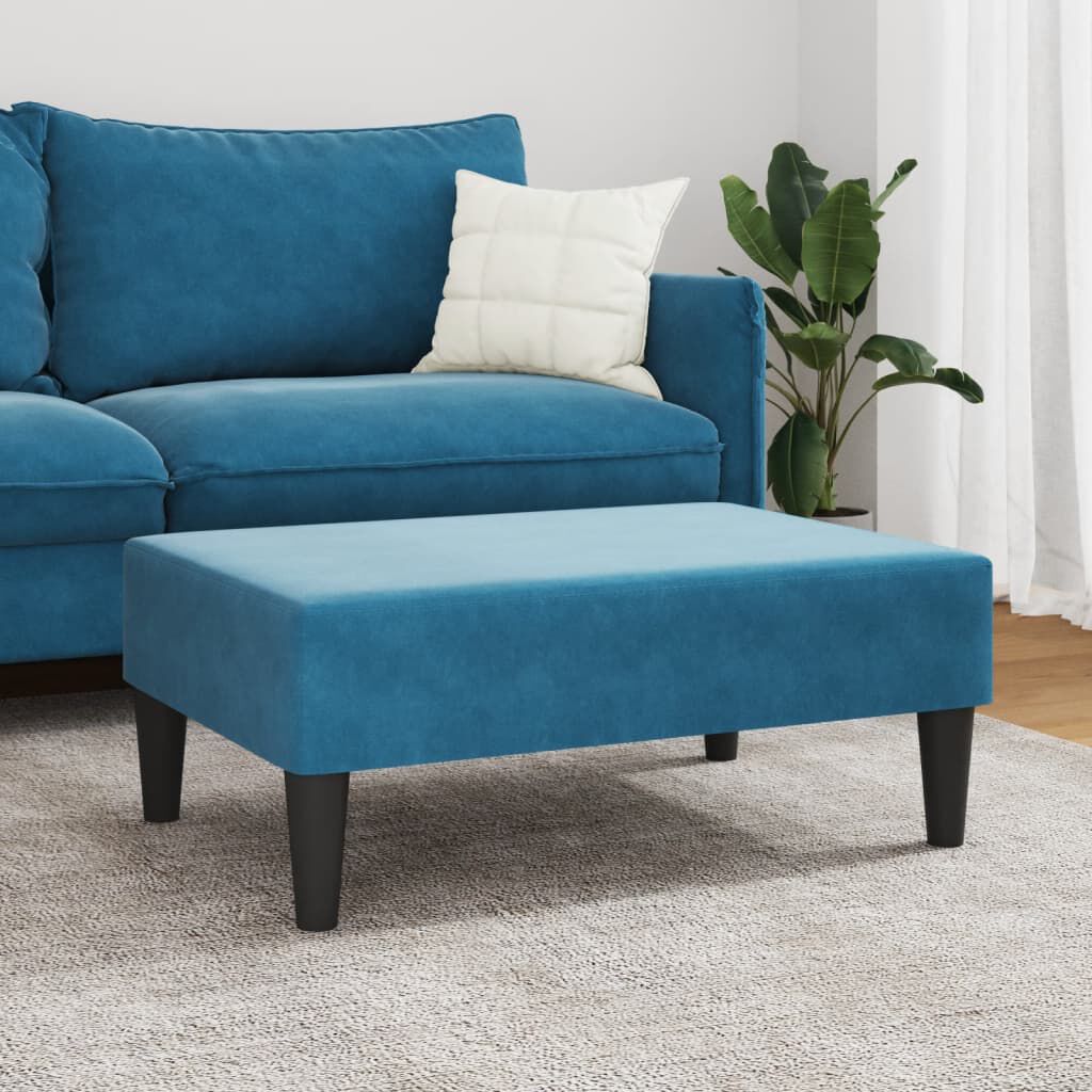 vidaXL Footstool Blue 77x55x31 cm Velvet