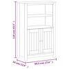 vidaXL Bathroom Cabinet BERG Black 69.5x34x110 cm Solid Wood Pine