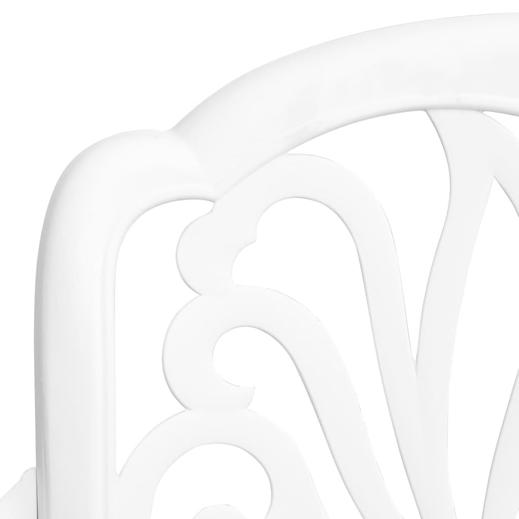 vidaXL 3 Piece Bistro Set White Cast Aluminium