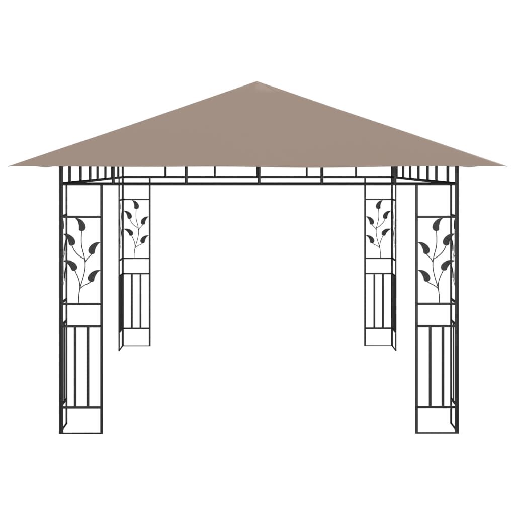 vidaXL Gazebo with Mosquito Net 4x3x2.73 m Taupe 180 g/m²